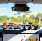 【OULA】Crazy Animal City Car Ornament Cartoon Judy Rabbit Nick Fox Leopard Officer Car Center Console Ornaments